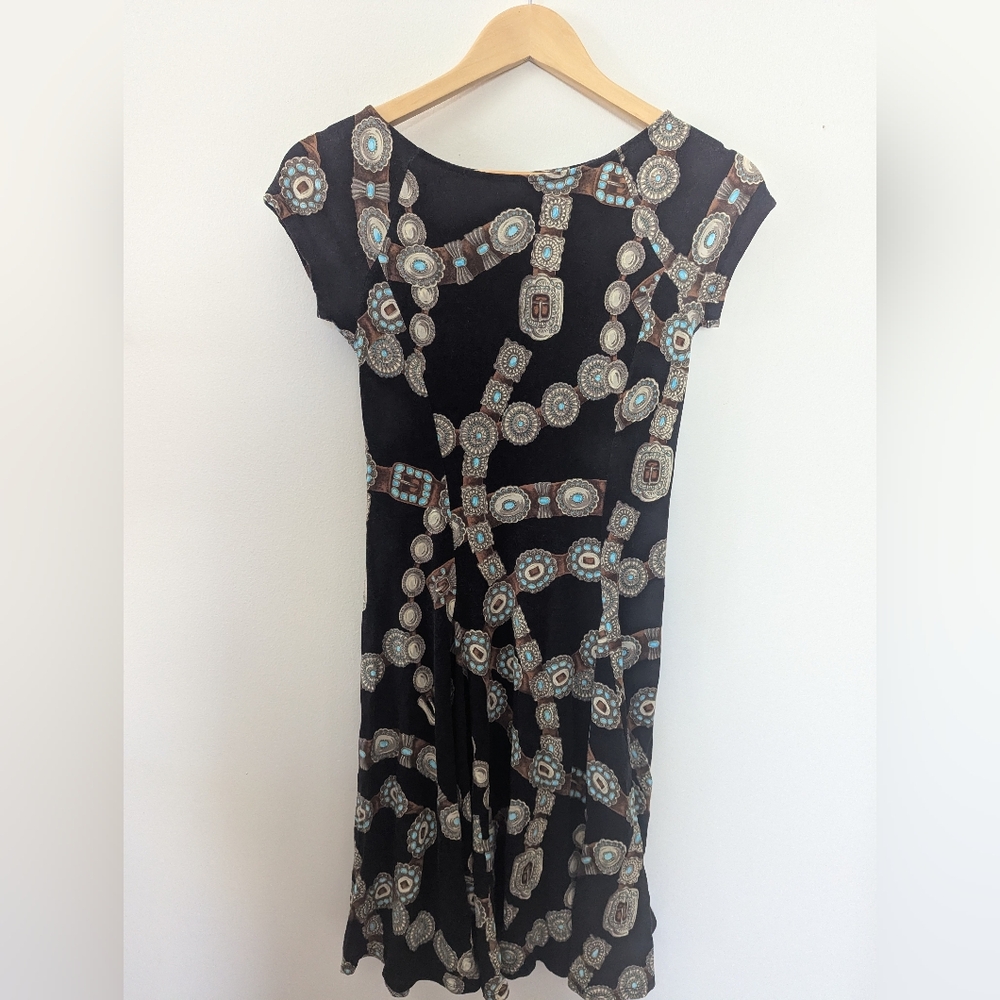 Elegant Black Patterned Dress